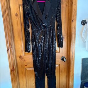 VENUS Black Sequin Jumpsuit